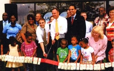 Napoli Management is proud of its long-standing commitment to community involvement including this throwback to the grand opening celebration of our Trinity Square location together with McAuley Village program graduates and Angel Taveras, former Mayor of Providence