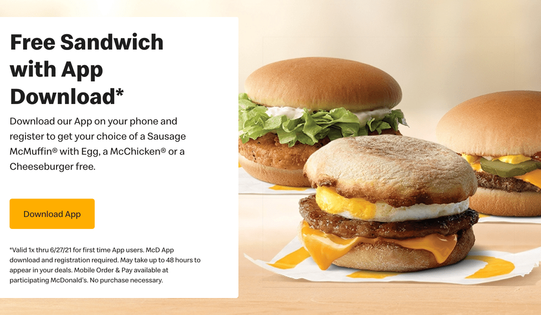 Did you know you can get a FREE sandwich by downloading our McDonald’s App? Find out how – we’ll show you!