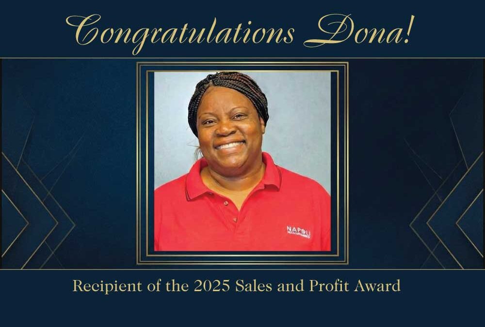 We are proud to recognize Dona Thompson as the recipient of the 2025 Sales and Profit Award.