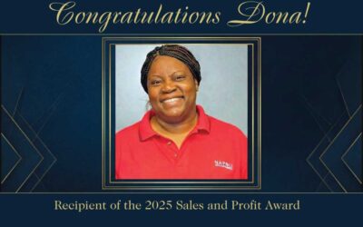 We are proud to recognize Dona Thompson as the recipient of the 2025 Sales and Profit Award.